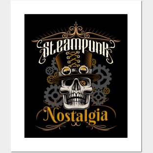 Steampunk Nostalgia Gentleman Skull Posters and Art